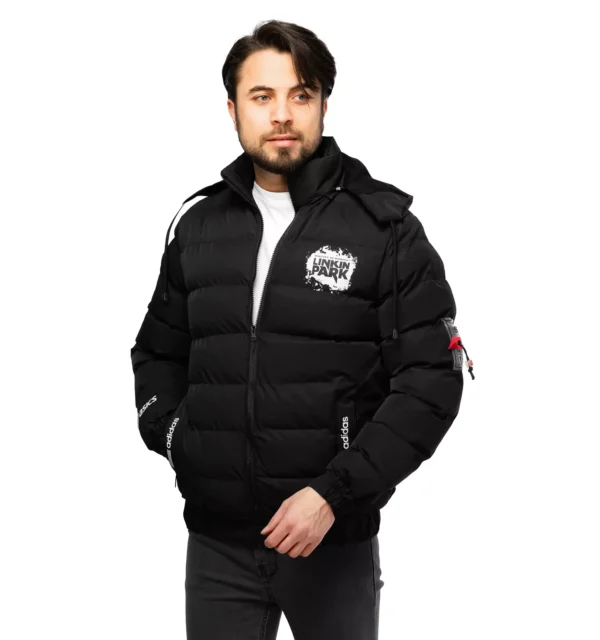 کاپشن اسپرت مردانه بادی کلاهدار مشکی Adidas
