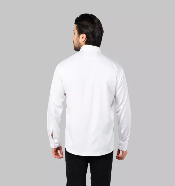 پیراهن مردانه آستین بلند ساده سفید Polo