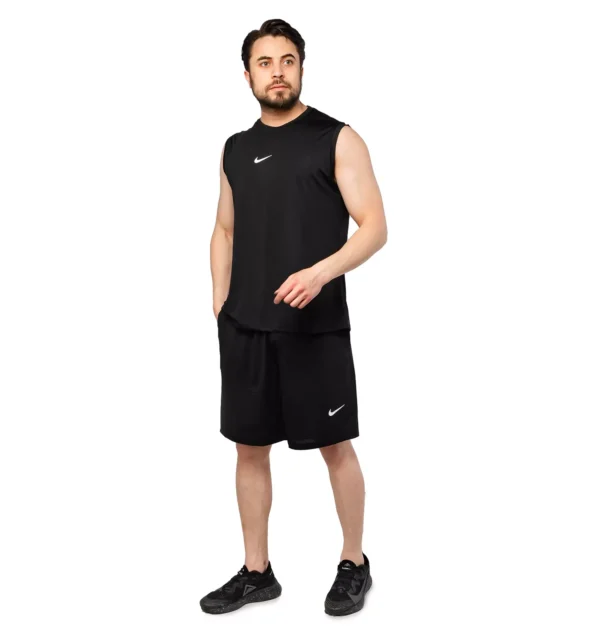 ست رکابی و شلوارک یقه گرد مردانه Nike مشکی