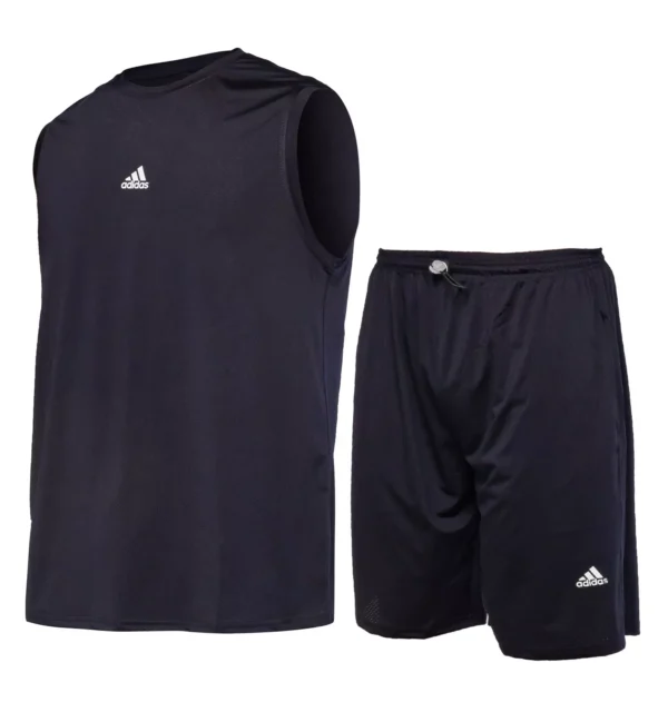 ست رکابی و شلوارک یقه گرد مردانه Adidas
