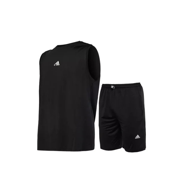 ست رکابی و شلوارک یقه گرد مردانه Adidas مشکی