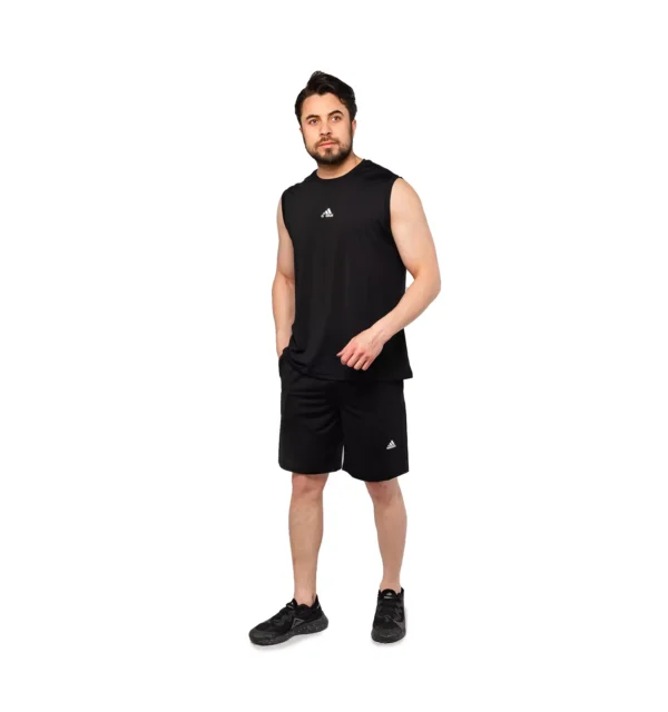 ست رکابی و شلوارک یقه گرد مردانه Adidas مشکی